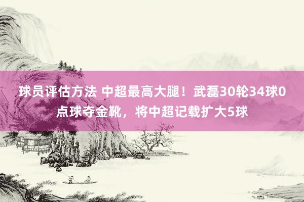 球员评估方法 中超最高大腿！武磊30轮34球0点球夺金靴，将中超记载扩大5球