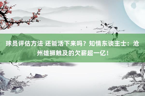 球员评估方法 还能活下来吗？知情东谈主士：沧州雄狮触及的欠薪超一亿！