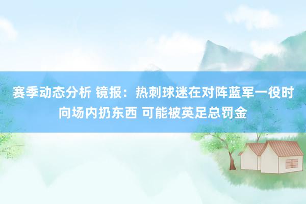 赛季动态分析 镜报：热刺球迷在对阵蓝军一役时向场内扔东西 可能被英足总罚金