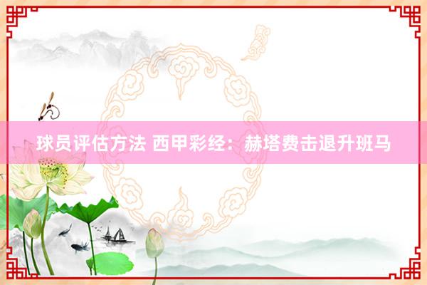 球员评估方法 西甲彩经：赫塔费击退升班马