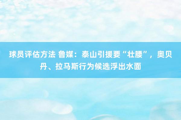 球员评估方法 鲁媒：泰山引援要“壮腰”，奥贝丹、拉马斯行为候选浮出水面