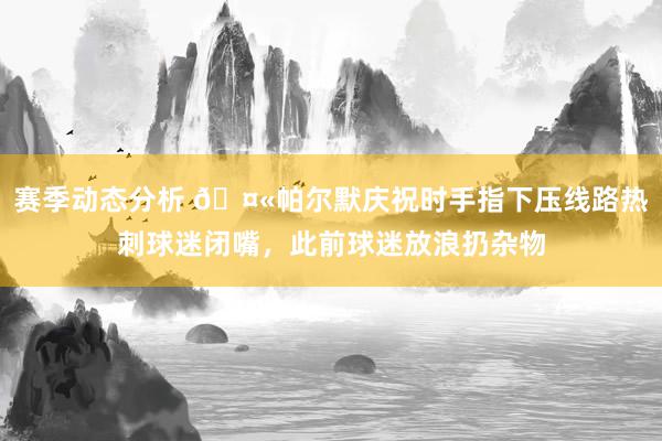 赛季动态分析 🤫帕尔默庆祝时手指下压线路热刺球迷闭嘴，此前球迷放浪扔杂物