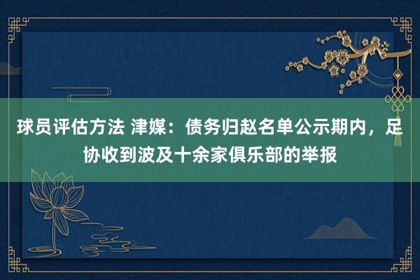 球员评估方法 津媒：债务归赵名单公示期内，足协收到波及十余家俱乐部的举报